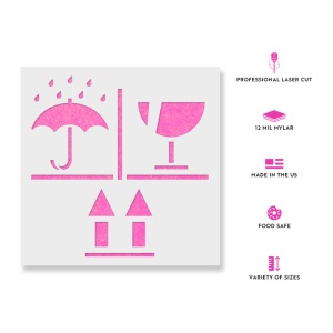 Sablon Perete vopsire, tencuiala 0.7mm Keep Dry Fragile Up Refolosibil, model MXSP7241 - Img 2