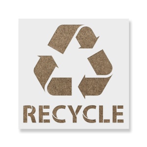 Sablon Perete vopsire, tencuiala 0.7mm Reciclare cu Text model MXSP7471