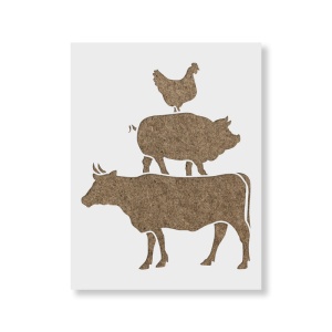 Sablon Perete vopsire, tencuiala 0.7mm Vacă Porc Găină model MXSP7399