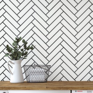 Sablon Perete vopsire, tencuiala 900x600x0.7mm Diagonal Herringbone Tile Refolosibil, model MXSP7114 - Img 2