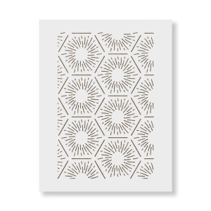 Sablon Perete vopsire, tencuiala 900x600x0.7mm Hexagon Burst Refolosibil, model MXSP7102