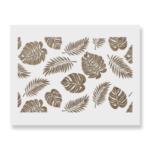 Sablon Perete vopsire, tencuiala 900x600x0.7mm Monstera Leaves Refolosibil, model MXSP7082