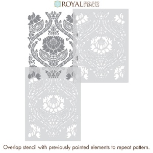 Sablon Perete vopsire, tencuiala dimensiune 900x600 x mm grosime 0,7mm Windsor Damask model MXSP7508