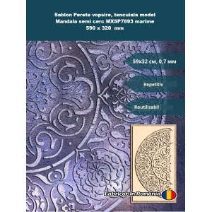 Sablon Perete vopsire, tencuiala model Mandala semi cerc MXSP7693 marime 590 x 320 mm
