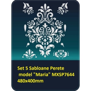 Set 5 Sabloane Perete vopsire, tencuiala model "Maria" MXSP7644 480x400mm