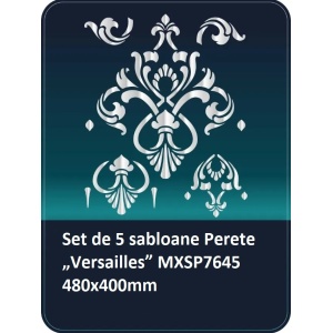 Set de 5 sabloane Perete vopsire, tencuiala model „Versailles” MXSP7645 480x400mm