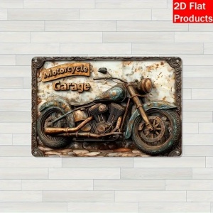Decoratiune de perete din metal pentru garaj de motociclete, casă, bar, cafenea 2D 20x30cm - Img 5
