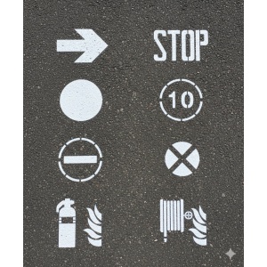 Sablon Perete 🏭 Set de șabloane industriale pentru marcare – 8 bucăți model MXSP7697 , tencuiala model MXSP7697 marime 273 x 180 mm - Img 2