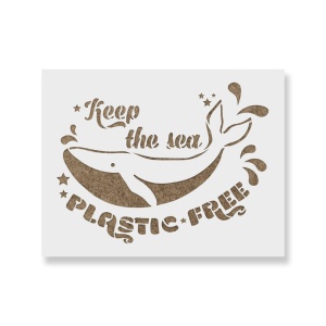 Sablon Perete vopsire, tencuiala 0.7mm Keep The Sea Plastic Free Refolosibil, model MXSP7206