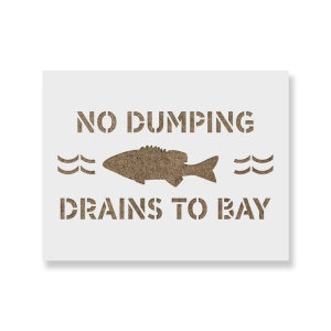 Sablon Perete vopsire, tencuiala 0.7mm No Dumping Drains to Bay Refolosibil, model MXSP7224
