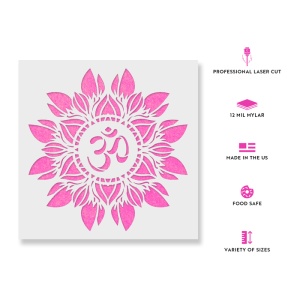 Sablon Perete vopsire, tencuiala 0.7mm Om Flower Mandala Refolosibil, model MXSP7150 - Img 2