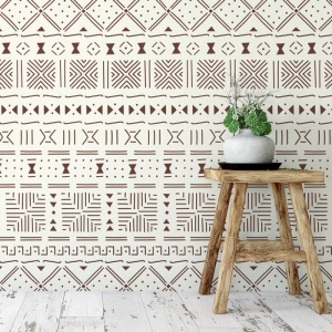 Sablon Perete vopsire, tencuiala 900x600x0.7mm Mud Cloth Refolosibil, model MXSP7057 - Img 2