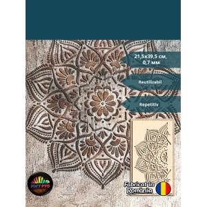 Sablon Perete vopsire, tencuiala model Mandala Deci MXSP7695 marime 395 x 215 mm