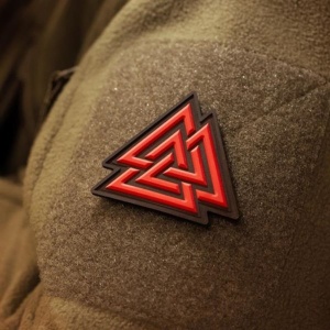 Emblema Patch Petic Valknut PVC, 50 x 50 mm, Negru / Verde - Img 7