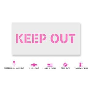 Sablon Perete vopsire, tencuiala 0.7mm Keep Out Sign Refolosibil, model MXSP7245 - Img 2