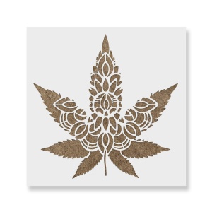 Sablon Perete vopsire, tencuiala 0.7mm Mandala Weed Leaf Refolosibil, model MXSP7187