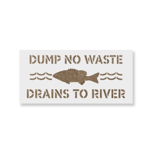 Sablon Perete vopsire, tencuiala 0.7mm No Dumping Drains to River Refolosibil, model MXSP7225