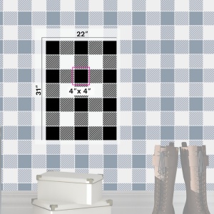 Sablon Perete vopsire, tencuiala 900x600x0.7mm Buffalo Check Refolosibil, model MXSP7077 - Img 2