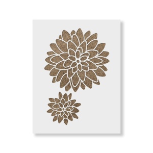 Sablon Perete vopsire, tencuiala 900x600x0.7mm Dahlia Floral Refolosibil, model MXSP7054
