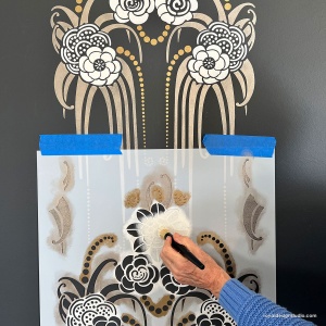 Sablon Perete vopsire, tencuiala dimensiune 900x600 x mm grosime 0,7mm Amelie Floral Deco model MXSP7499 - Img 3