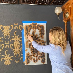 Sablon Perete vopsire, tencuiala dimensiune 900x600 x mm grosime 0,7mm Hospitality Pineapple model MXSP7506 - Img 2