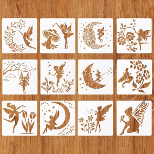 Set 12 Sabloane zâne pentru pictură, dimensiune 200x200 mm grosime 0,5mm model MXSP7386