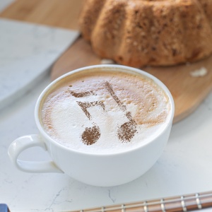 Set 14 sabloane decorare cafea 22 si 7 cm 0.5mm Note muzicale model MXSP7351