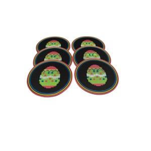 Set suport pentru pahare si cani set de 6 piese ou de pasti, 95mm PVC - Img 3