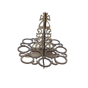 Suport pentru 12 oua incondeiate de Pasti ingeras lemn mesteacan, 25 cm - Img 3