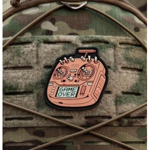 Emblema Patch Petic Radiomaster Boxer Controller "Game Over" 3D PVC, 60x73 mm, Gri - Img 2