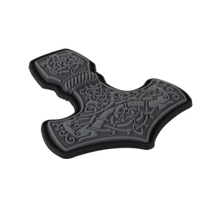 Emblema Patch Petic Thor's Hammer 3D PVC, 90x80 mm, Gri - Img 2