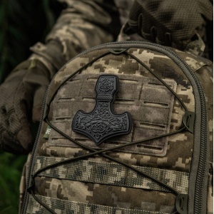 Emblema Patch Petic Thor's Hammer 3D PVC, 90x80 mm, Verde/Olive - Img 4