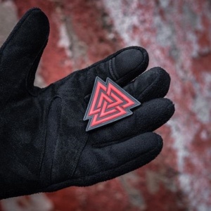 Emblema Patch Petic Valknut PVC, 50 x 50 mm, Negru / Verde - Img 8