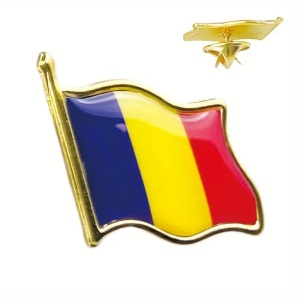 Insigna tip drapel tricolor Romania, tip brosa, 22mm - Img 5