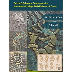 Șablon de Perete vopsire, tencuiala stil Maya 200x290 mm, 0.7 mm, model MXSP7668