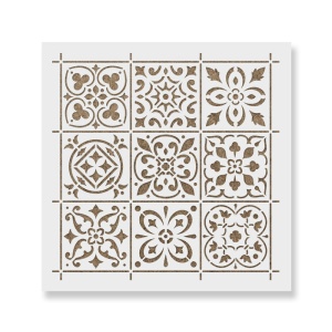 Sablon Perete vopsire, tencuiala 0.7mm Mediterranean Mosaic Tile Stencil Refolosibil, model MXSP7260 - Img 2