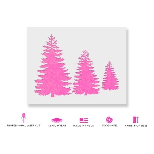 Sablon Perete vopsire, tencuiala 0.7mm Pine Trees Stencil Refolosibil, model MXSP7162 - Img 2