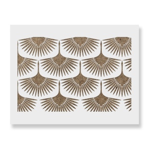 Sablon Perete vopsire, tencuiala 900x600x0.7mm Art Deco Cranes Refolosibil, model MXSP7045