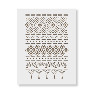 Sablon Perete vopsire, tencuiala 900x600x0.7mm Tribal Rug Refolosibil, model MXSP7085