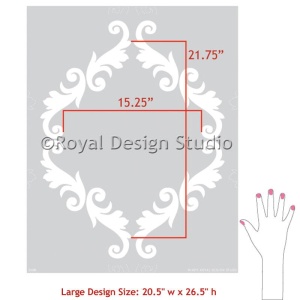 Sablon Perete vopsire, tencuiala dimensiune 900x600 x mm grosime 0,7mm Acanthus Trellis model MXSP7511