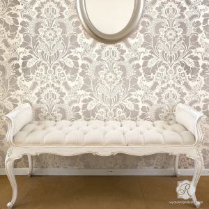 Sablon Perete vopsire, tencuiala dimensiune 900x600 x mm grosime 0,7mm Lisabetta Damask model MXSP7493 - Img 2
