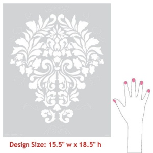 Sablon Perete vopsire, tencuiala dimensiune 900x600 x mm grosime 0,7mm Fabric Damask model MXSP7509