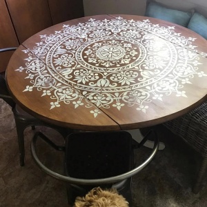 Sablon Perete vopsire, tencuiala model Mandala Bogăție MXSP7674 marime 570x570mm cerc intreg - Img 5