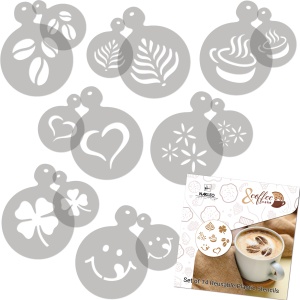 Set 14 sabloane decorare cafea 17 si 7 cm 0.5mm Cafea model MXSP7346 - Img 3