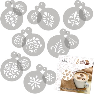 Set 14 sabloane decorare cafea 24 si 7 cm 0.5mm Ornament model MXSP7353 - Img 3