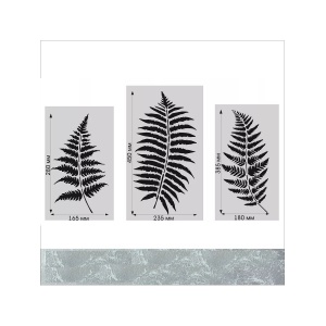 Set 3 Sabloane Perete vopsire, tencuiala model MXSP7621 Frunze de ferigă 2