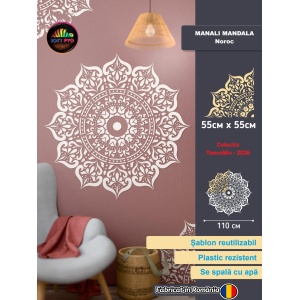 Sfert Sablon Perete MANALI MANDALA Noroc 0.7mm model MXSP7601.A1 marime 550x 550mm