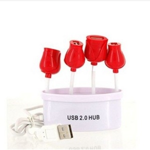 4-portni 2.0 High Speed USB Hub kao saksija sa ružama - Img 2