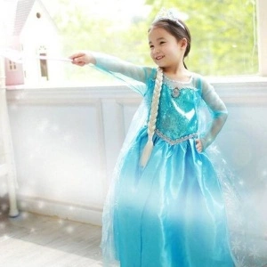 Frozen Elsa set za devojčice - kruna, pletenica i čarobni štapić - Img 2