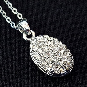 Pave Diamond Teardrop ogrlica sa cirkonima - Img 3
